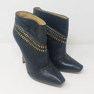 L.A.M.B women 8 studded stiletto ankle boots black